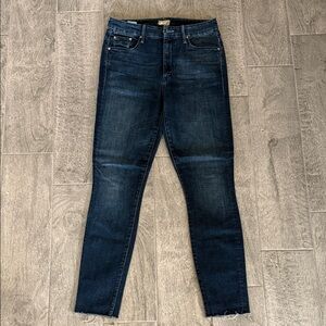 MOTHER High Waisted Looker Ankle Fray